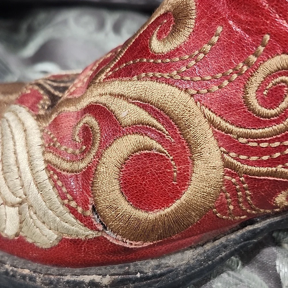 Old Gringo Red Heart With Wings Embroidered Cowboy Or Cowgirl Boots Size 6.5 - Picture 10 of 10